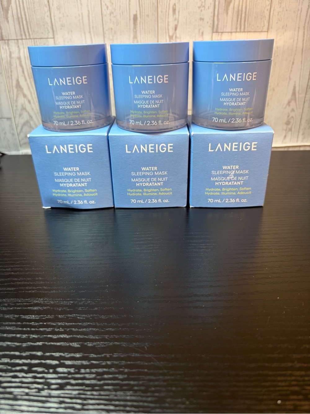 3 PACK LANEIGE Water Sleeping Mask - Light Blue Jar and Box Set